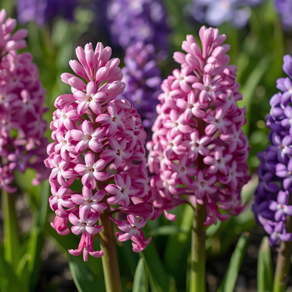 Šareni zumbul u punom cvatu u prolećnom vrtu