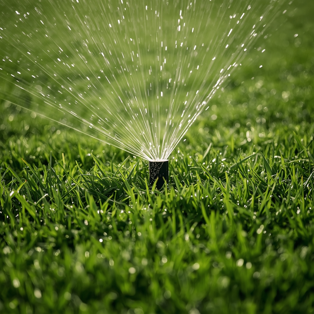 Zalivanje travnjaka rasprskivačem za pravilno održavanje i rast trave