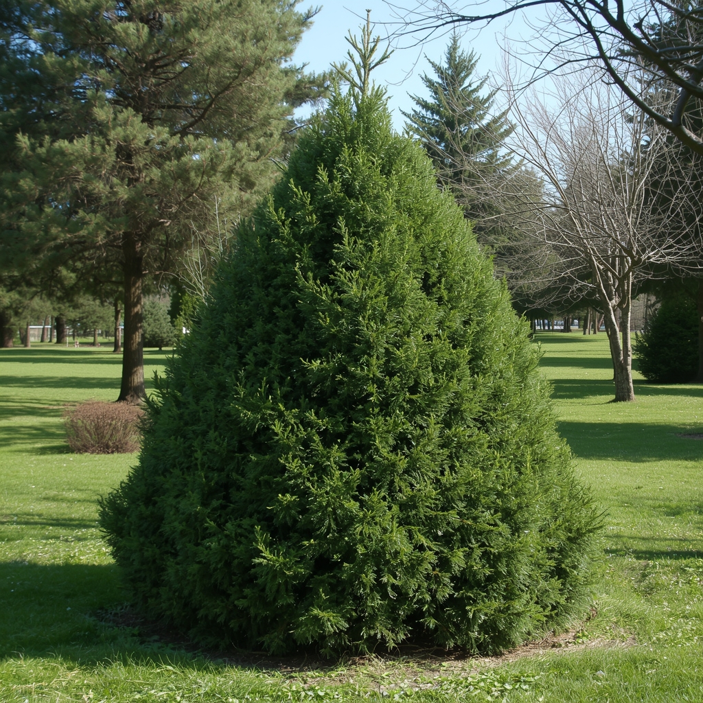 Piramidalni Atlaski kedar u parkovskom okruženju